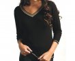 Черна дамска блуза с дълъг ръкав марка Violana , снимка 1 - Блузи с дълъг ръкав и пуловери - 32875747