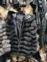 Дамско зимно палто от лисица трансформиращо се в елек и късо яке код 213