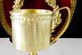 Позлатена чаша от месинг 160 мл.,стил Луи XVI , снимка 3
