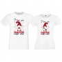 Комплект тениски за влюбени Happy Valentine day Gnomes, снимка 2