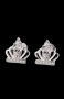 Outlet Sale Сребърни обеци коронки с кристали,white/ нови, снимка 1 - Колиета, медальони, синджири - 43420729