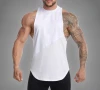 Изрязан Мъжки Бял Потник за Фитнес Тренировка и Ежедневие, снимка 1