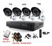 4канална система за видеонаблюдение 3мр 720р камери SONY CCD +DVR + кабели + 500gb Хард диск