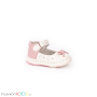 Бебешки анатомични обувки за прохождане за момиче в бяло с коригираща велкро лепка и панделка, снимка 2
