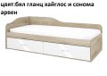 сити 2030 - легло с чекмеджета с табли от към стената и главата за матрак 120/190 см., снимка 1