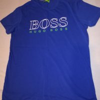 Тениска- синя с надпис отпред BOSS, снимка 1 - Тениски - 37439259