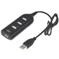 USB Разклонител USB Хъб HUB0001    4 изхода черен , снимка 1 - Кабели и адаптери - 10227519