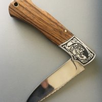 Руски сгъваем джобен нож с калъф ТИГР 90Х20 мм ,сталь 65х13 , снимка 5 - Ножове - 40810394
