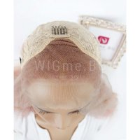 Дълга чуплива розова лейс фронт перука Елда, снимка 7 - Аксесоари за коса - 32837571