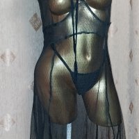 М Черна прозрачна рокля, снимка 1 - Рокли - 44094225