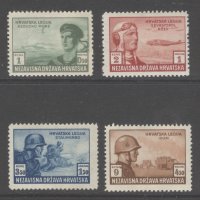Хърватия 1943 - Мi № 107/10 - комплектна серия чиста, снимка 1 - Филателия - 44110395
