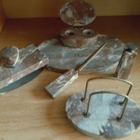 Писалищен настолен комплект изработен от минерал., снимка 1 - Антикварни и старинни предмети - 35354473