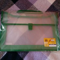 Куфарче за документи прозрачно със зелени кантове, снимка 1 - Куфари - 28549600