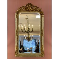 Голямо огледало "Луи XV" (бяло / златно), снимка 1 - Огледала - 43940750