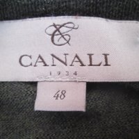 CANALI тъмно зелен тънък пуловер от мерино размер 48., снимка 2 - Пуловери - 43761936