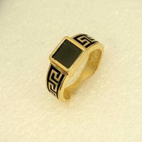 Златен  мъжки  пръстен  14К , снимка 9 - Пръстени - 39187224
