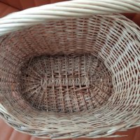 Стара плетена кошница, обла, снимка 3 - Антикварни и старинни предмети - 43426848
