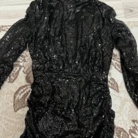 Черна рокля с паети, снимка 4 - Рокли - 41783307
