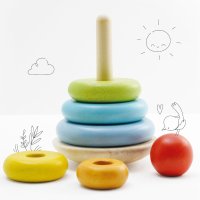 Le Toy Van – Дървена играчка за малки деца Rainbow, 7 части, снимка 4 - Образователни игри - 43114770