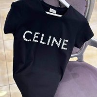 Черна тениска Celine кодVL116R, снимка 1 - Тениски - 43684955