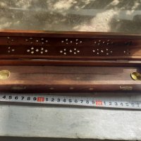 Стара дървена кутия с месинг - ароматизатор, снимка 5 - Антикварни и старинни предмети - 37145820