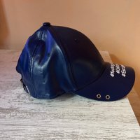 Кожена тъмно синя бейзболна шапка 💙, снимка 5 - Шапки - 43840240