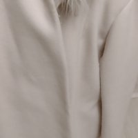 Дамско елегантно палто  цвят пудра,с пухена яка , снимка 1 - Палта, манта - 43010395