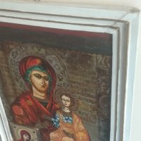 Икона. Картина на платно. Маслени бои. Дева Мария и Младенеца. Богородица. Исус Христос. Vintage, снимка 11 - Антикварни и старинни предмети - 37915639