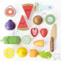 Нов Le Toy Van  Дървен Сет за Игра Деца Плодове и Зеленчуци, 18 Части, снимка 4 - Образователни игри - 43556862