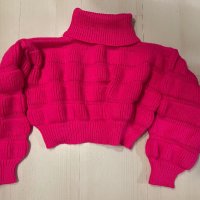 Цикламен пуловер/ фукция, снимка 1 - Блузи с дълъг ръкав и пуловери - 43766468