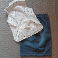 Дамски сет дънкова пола H&M и риза sOliver, снимка 2 - Поли - 26689944