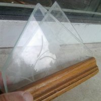 Салфетник от дърво и стъкло, снимка 1 - Други ценни предмети - 38023126