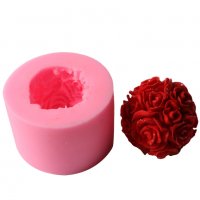 Силиконова форма за свещи - топка от рози Молд цветя свещ роза, снимка 3 - Други стоки за дома - 28823108
