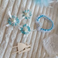 Сватбени аксесоари в бяло и синьо, снимка 8 - Подаръци за сватба - 43324621