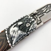 Руски сгъваем джобен нож с калъф АКУЛА ,сталь 65х13, снимка 2 - Ножове - 28100111