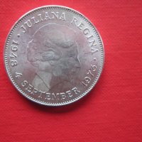 10 гулден 1973 сребърна монета холандия нидермандия , снимка 3 - Нумизматика и бонистика - 32999429