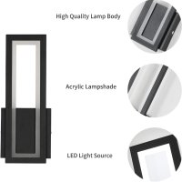 Lumiup Модерна черна LED стенна лампа, снимка 3 - Лед осветление - 43429958