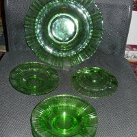 Сервиз тортени чинии в зелено - само 23 лв., снимка 4 - Чинии - 40842940
