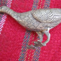 Посребрена птица паун пластика статуетка, снимка 2 - Антикварни и старинни предмети - 28415549