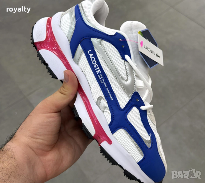 Мъжки Маратонки Lacoste L003 2K24 - Бяло, Сиьо и Червено, снимка 1