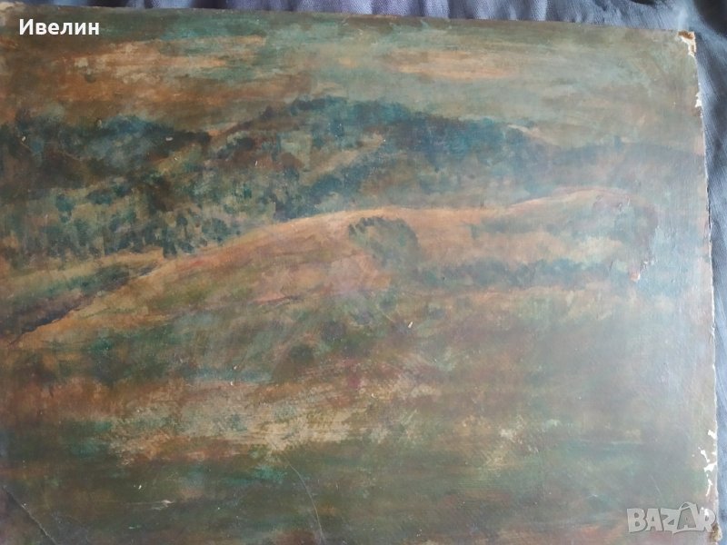 стара майсторска картина-пейзаж, снимка 1