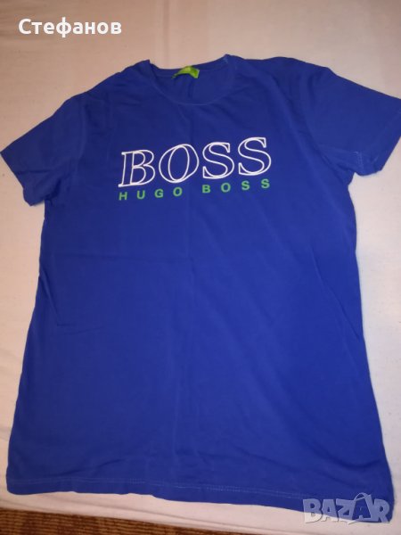 Тениска- синя с надпис отпред BOSS, снимка 1