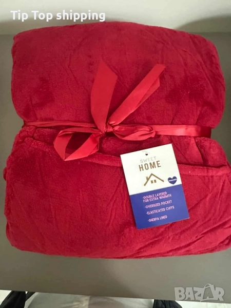 🧣 Дебело зимно одеяло с ръкави и качулка TOP QUALITY HOME SWEET, снимка 1