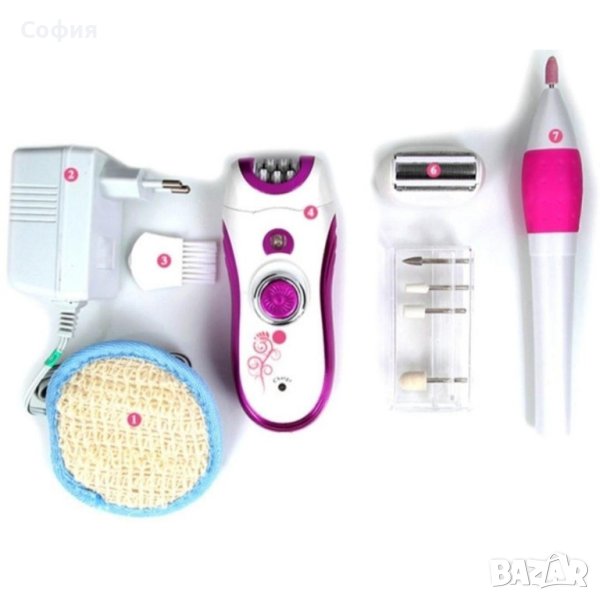Комплект от епилатор, тример и пила за нокти, снимка 1