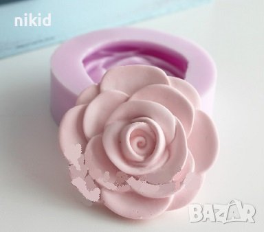 8 см Голяма Роза силиконов молд форма гипс шоколад фондан гипс свещ, снимка 1