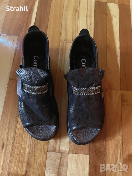 Обувки от естествена кожа с камъни, снимка 1