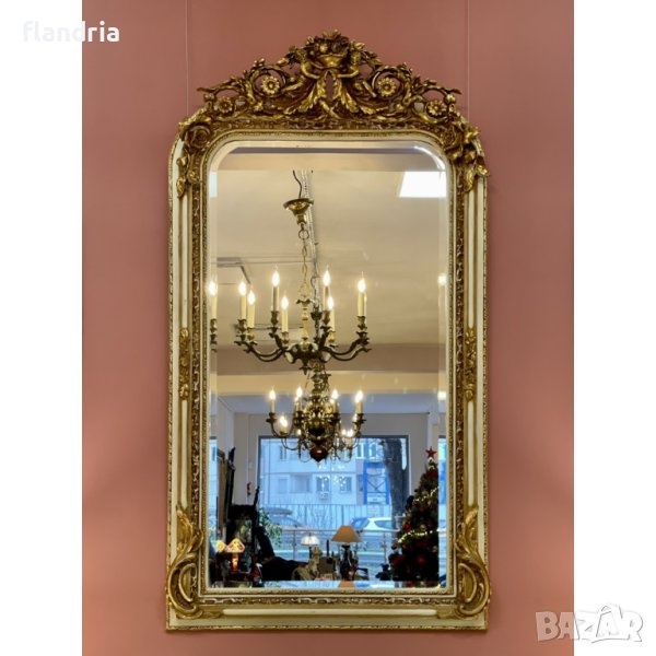 Голямо огледало "Луи XV" (бяло / златно), снимка 1