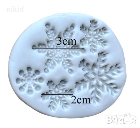 5 снежинки силиконов молд форма декор торта сладки фондан и др. украса, снимка 1