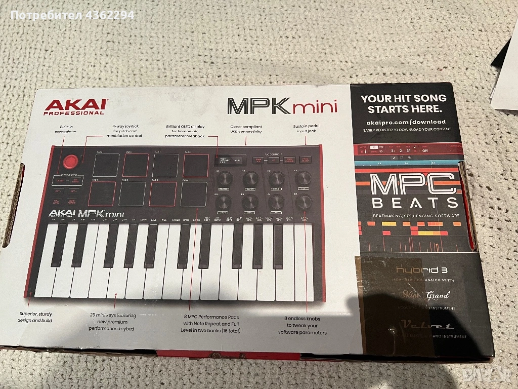Akai MPK Mini синтезатор, снимка 1