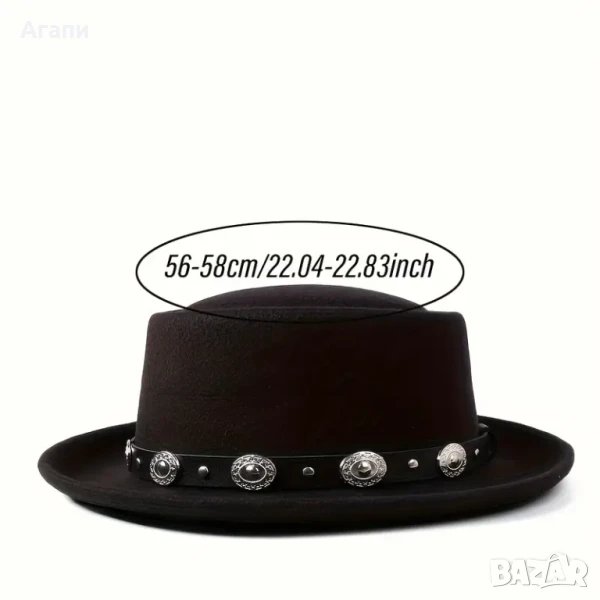 Мъжка стилна черна шапка бомбе, снимка 1